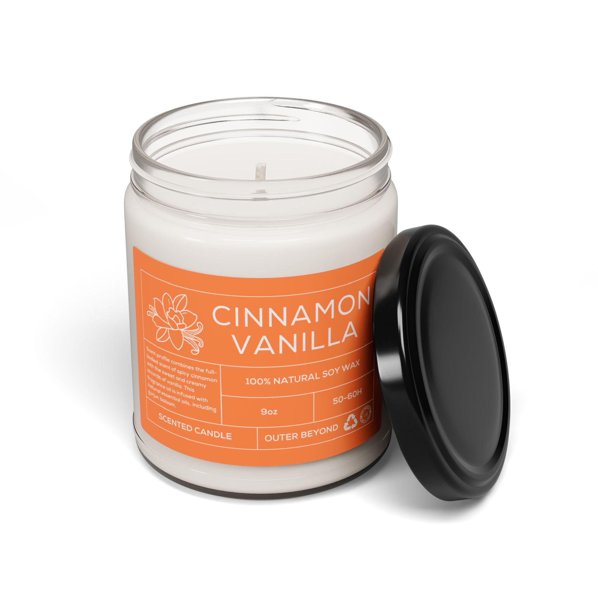Cinnamon Vanilla Scented Soy Candle - 9oz
